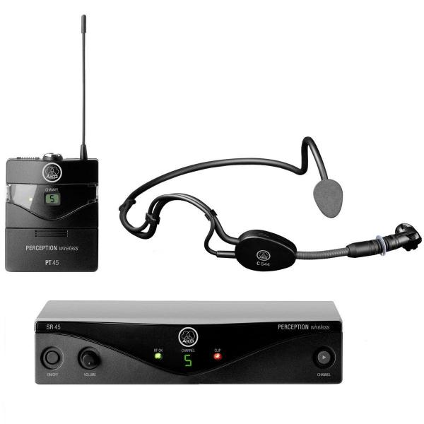 Microfone S/ Fio Headset UHF - PWS SET 45 AKG
