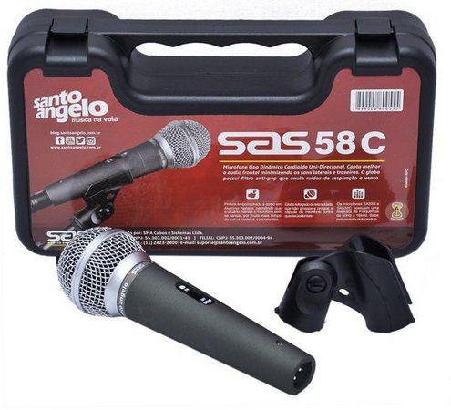 Microfone Sas 58c Santo Angelo C/ Case Sem Cabo