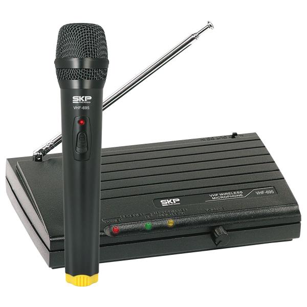 Microfone Sem Fio de Mao, Frequencia VHF Alcance 50 Metros VHF695 - eu Quero Eletro