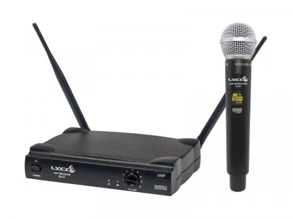Microfone Sem Fio de Mão Lyco UH-07M com 26 Frequências UHF