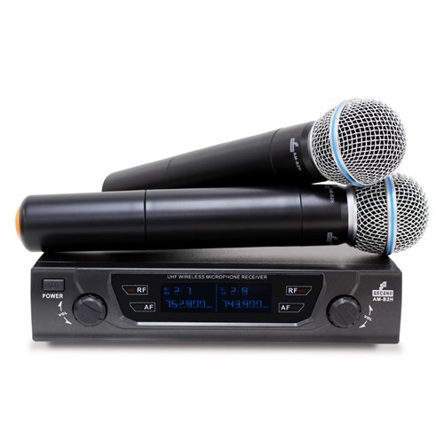 Microfone Sem Fio Duplo Arcano AM-B2H Bi-volt UHF