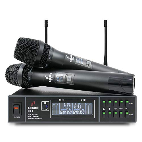 Microfone Sem Fio Duplo Arcano BB-2 UHF