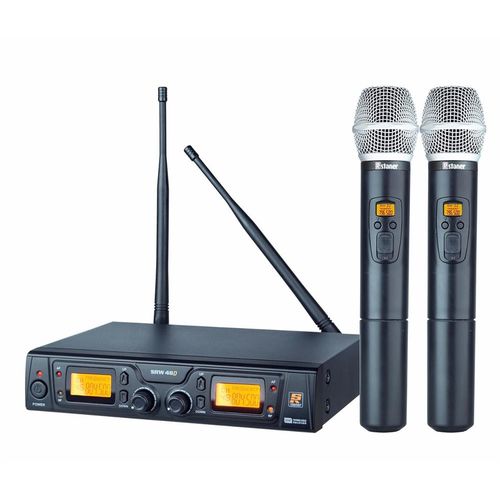 Microfone Sem Fio Duplo de Mão UHF Staner SRW 48D HT-48