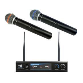 Microfone Sem Fio Duplo de Mão Uhf UD800 - Tsi