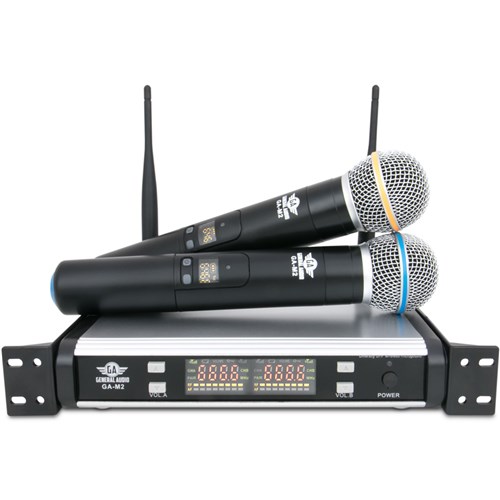 Microfone Sem Fio Duplo General Audio GA-M2 Cápsula Tipo Beta58