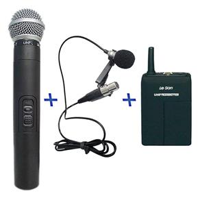 Microfone Sem Fio Duplo Leson Ls802 Ht-lt Mão + Lapela +case