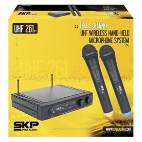 Microfone Sem Fio Duplo Skp Uhf 261