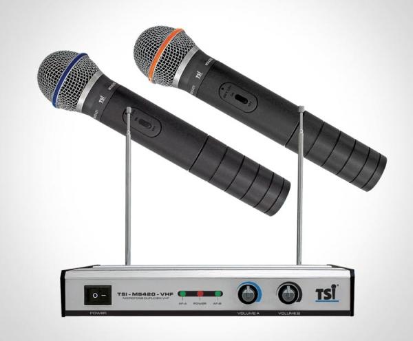 Microfone Sem Fio Duplo Tsi Vhf - Ms-420
