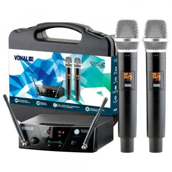Microfone Sem Fio Dupo Vokal VMS12 UHF 10 Frequências