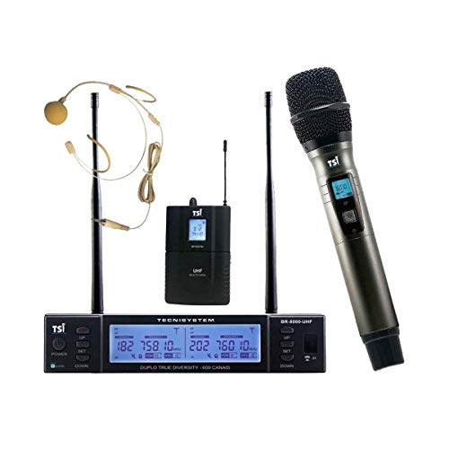 Microfone Sem Fio Headset e Mão Br 8000 CLI UHF- TSI