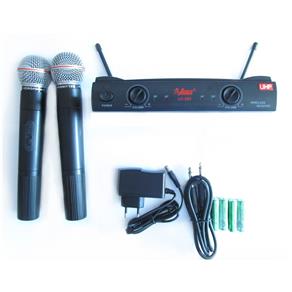 Microfone Sem Fio Leacs LC-202 UHF Duplo