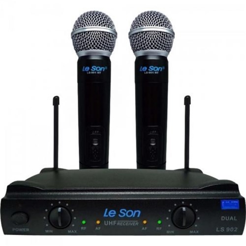 Microfone Sem Fio Ls902-Uhf-Ht/Ht Preto Leson