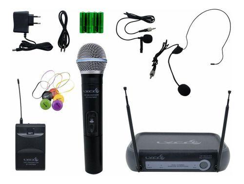Microfone Sem Fio Mao Headset Lapela Vhf Vh02max Mhl Lyco