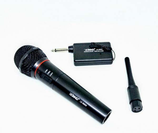 Microfone Sem Fio Preto Karaokê Profissional de Alta Qualidade - Lelong/tomate