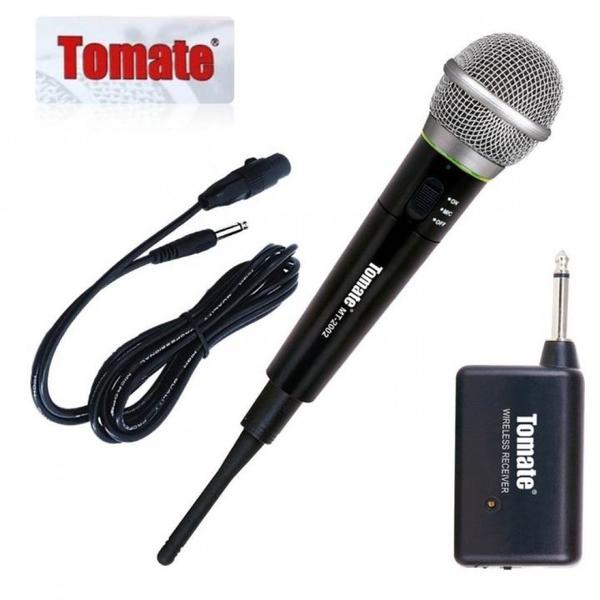 Microfone Sem Fio Profissional com Adaptador e Cabo Tomate - Lx