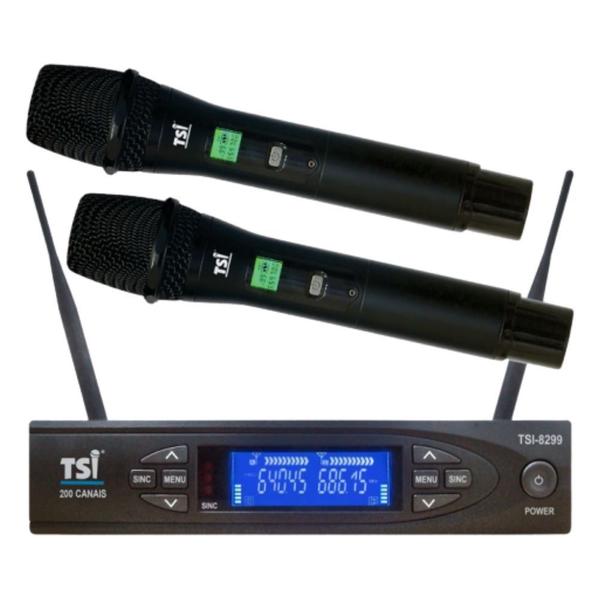 Microfone Sem Fio Profissional Digital TSI 8299 UHF