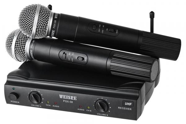 Microfone Sem Fio Profissional Duplo Weisre Pgx-58 Uhf - Feng