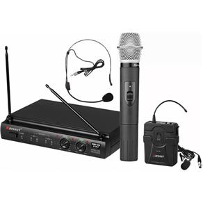 Microfone Sem Fio Profissional Karsect Kru 302 com Headset