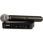 Microfone Sem Fio Shure BLX24 SM58 Sistema De Mão Profissional BLX24BR Bastão SM 58 J10 - 584-608mHz