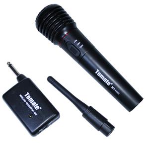 Microfone Sem Fio Tomate MT1001 Completo com Cabo e Transmissor