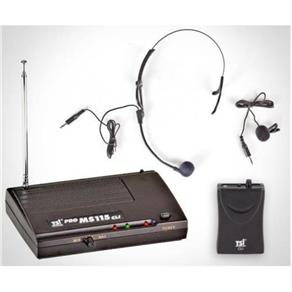 Microfone Sem Fio TSI MS-115-CLI-VHF Headset e Lapela em VHF