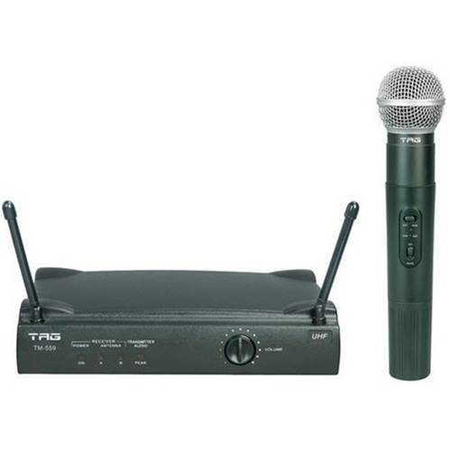 Microfone Sem Fio Uhf com Estojo Tag Sound Tm559 2 Pilhas Aa