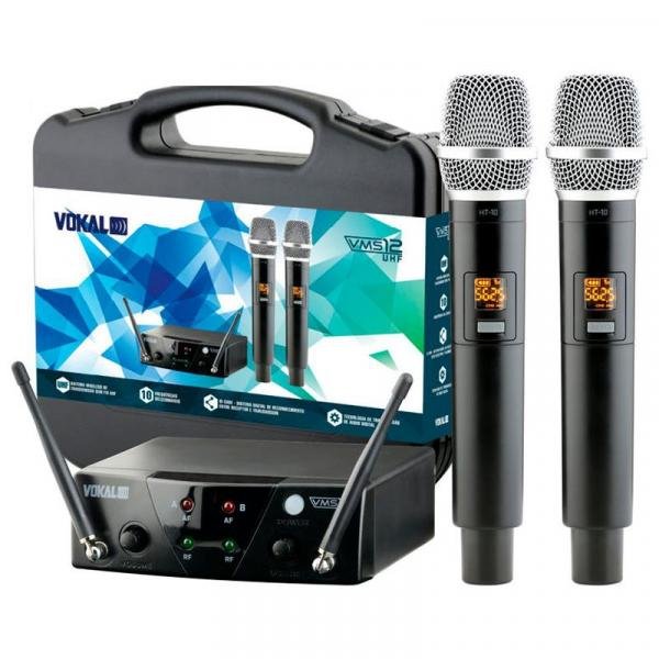 Microfone Sem Fio Vokal VMS12 Duplo