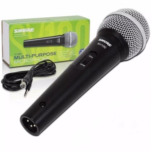 Microfone Shure Vocal C/ Fio Sv100 2 Anos Garantia