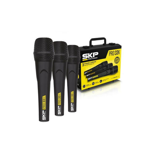 Microfone Skp Pro 33k Kit C/ 3 Peças Profissional com Case