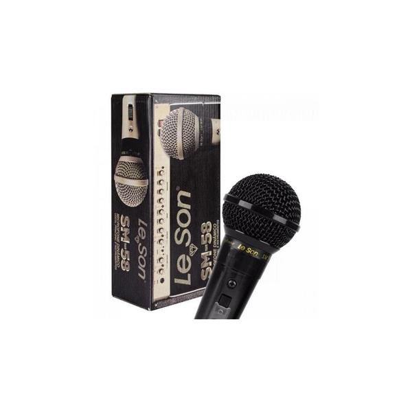Microfone SM58 P4 Preto Brilhante LESON