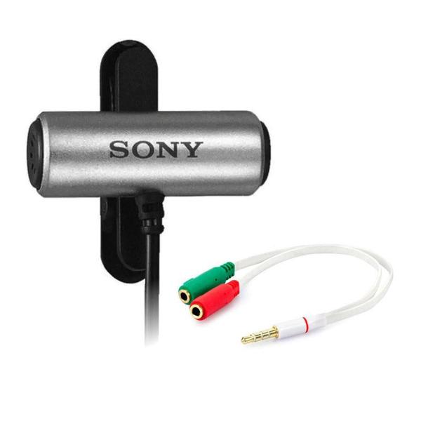 Microfone Sony Ecm-cs3 com Adaptador P2M-P2F