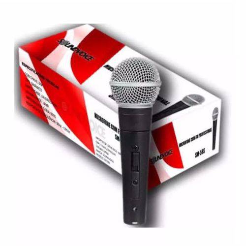Microfone Soundvoice Sm-58s com Fio Dinâmico Sm58 Chave