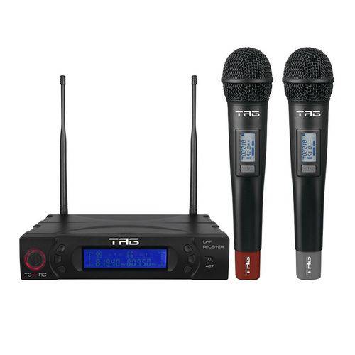 Microfone Tag Sound TG-8802 Duplo MultiCanal Preto