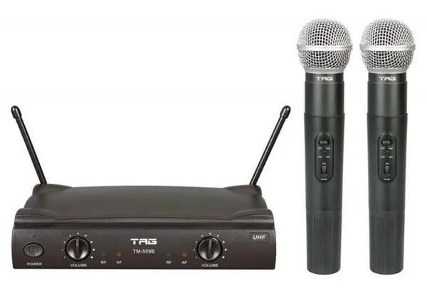 Microfone Tagsound Tm559b S/fio Uhf C/2-microfones S/case