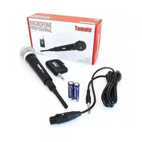 Microfone Tomate MT-1002 Profissional Receptor Sem Fio + Cabo Transmissor