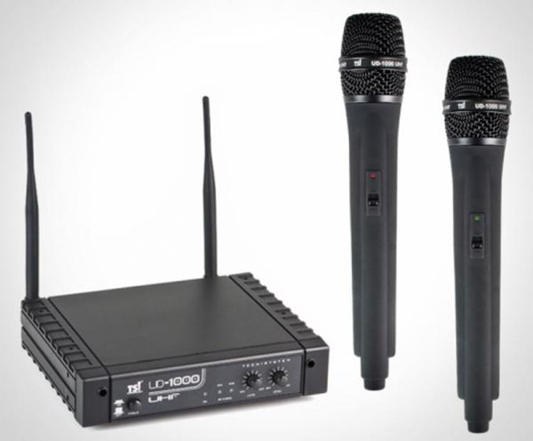 Microfone TSI UD-1000 UHF Duplo de Mão - TSI