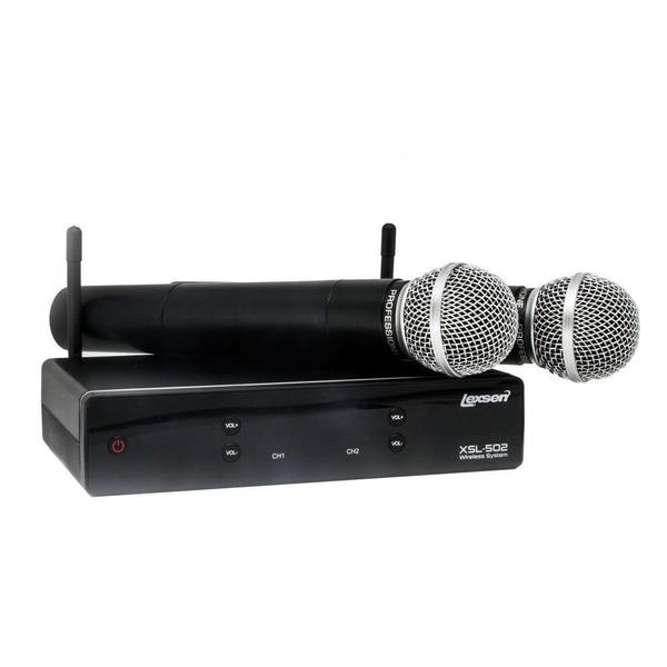 Microfone UHF 2 Canais de Frequencia Fixa XSL 502 Lexsen