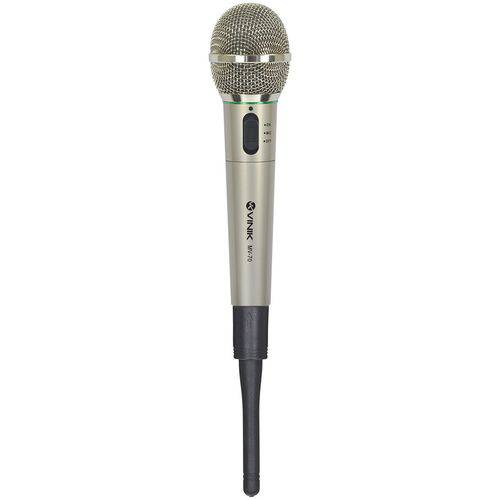 Microfone Vinik Vocal com Fio e Adaptador para Uso Sem Fio Mv-70 Prata