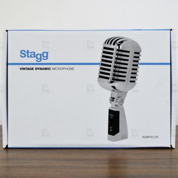 Microfone Vocal Vintage Stagg SDMP40 CR Cardióide Estilo Anos 50 + Suporte e Cabo 3,5 Metros - Stagg