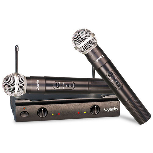 Microfone Wireless Profissional Quanta Qtmic103 Bivolt - Preto