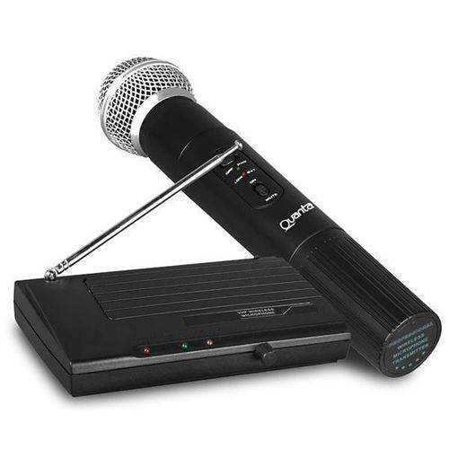 Microfone Wireless Profissional Quanta QTMIC102 2V - Preto