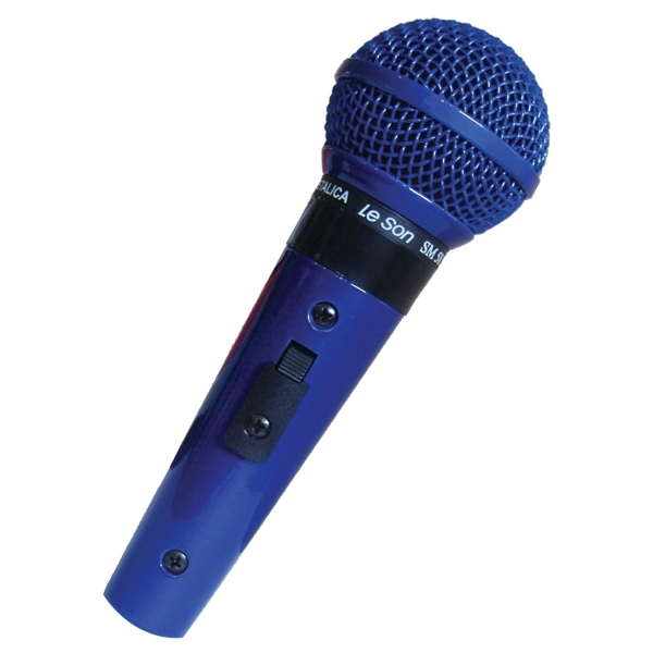 Microfone XLR 3 Pinos X P10 com Fio Azul Sm-58b Leson