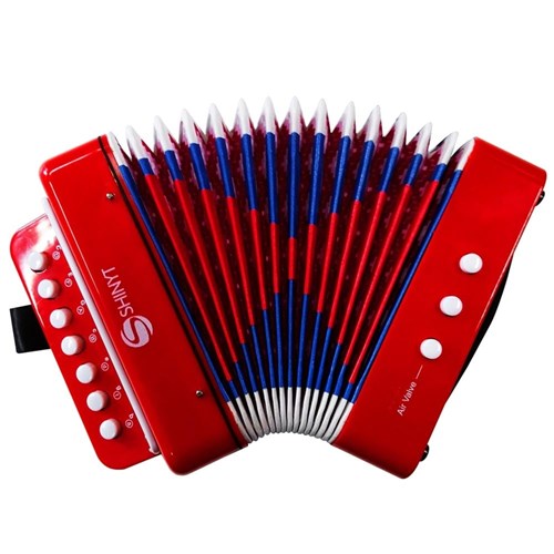 Mini Acordeon Instrumentos Shiny Music Vermelho