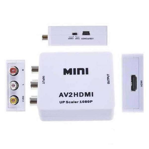 Mini Adaptador Conversor de Hdmi para Video Composto 3 Rca Av - M6628 - Mega Page