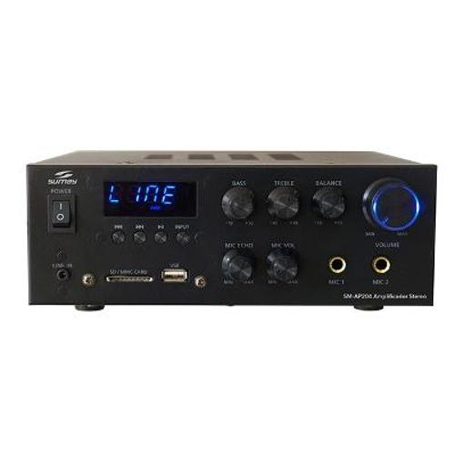 Mini Amplificador Stereo 30w C/Usb, Cartão de Memória Sd, Rádio Fm, Aux e Bluetooth Sumay Sm-Ap204