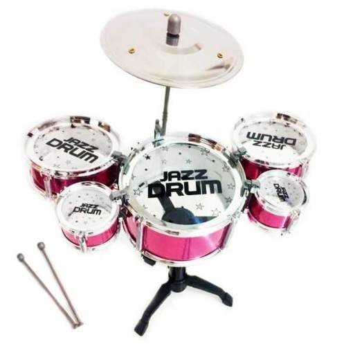 Mini Bateria Musical Infantil Jazz Drum, 5 Tambores 1 Prato