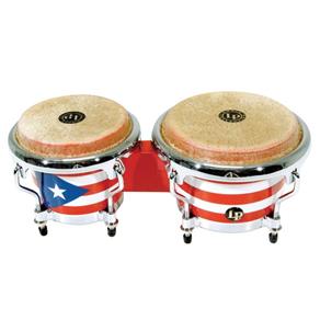 Mini Bongo de Madeira Porto Rico Flag Music Collection Lpm199-pr Latin Percussion