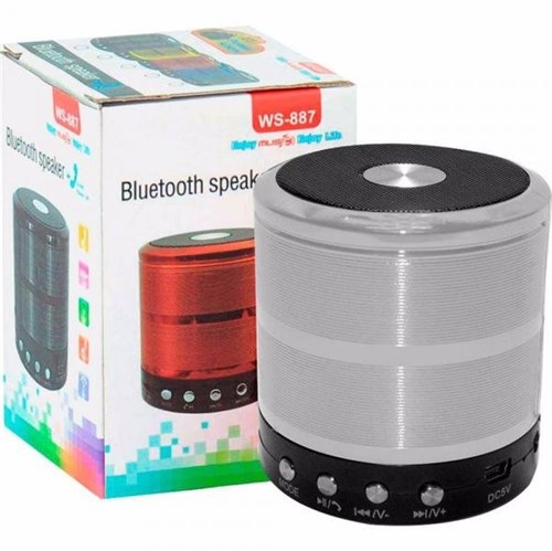 Mini Caixa Caixinha Som Portátil Bluetooth Mp3 Fm Sd Usb Hifi Wireless Pendrive 887 - Ws