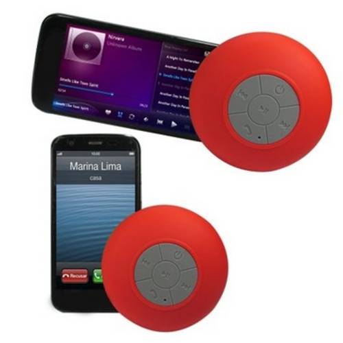 Mini Caixa Caixinha Som Portátil Bluetooth Resistente à Água Vermelho