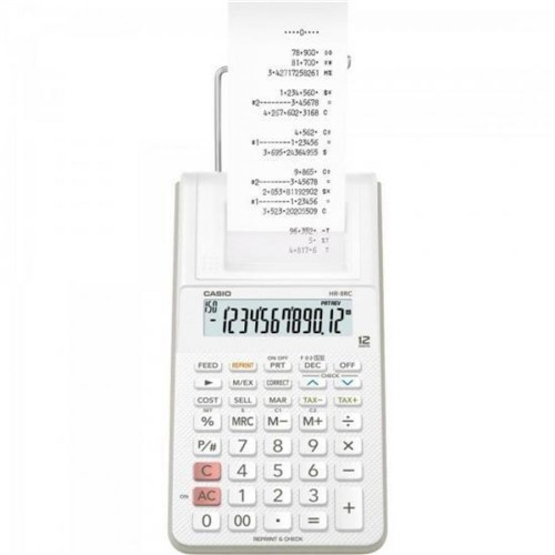 Mini Calculadora com Bobina 12 Digitos Branca Casio